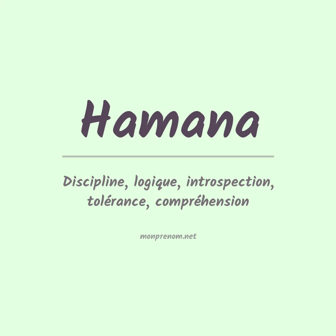 Signification du Prénom Hamana Signification du Prénom Hamana