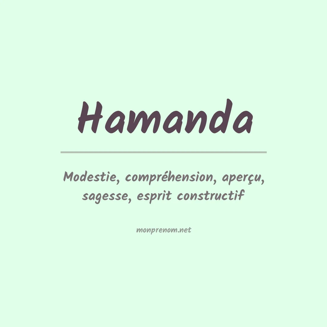 Signification du Prénom Hamanda