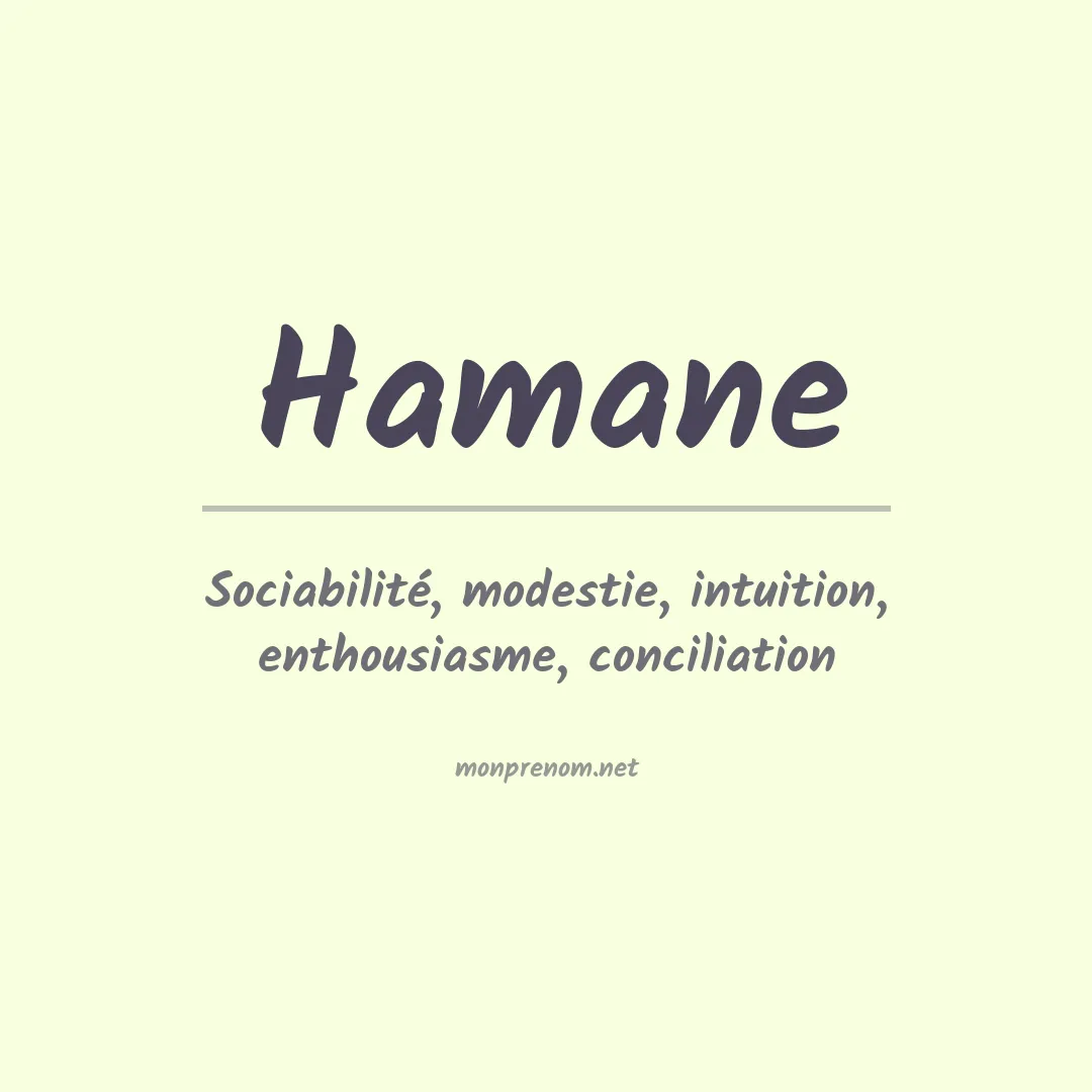 Signification du Prénom Hamane