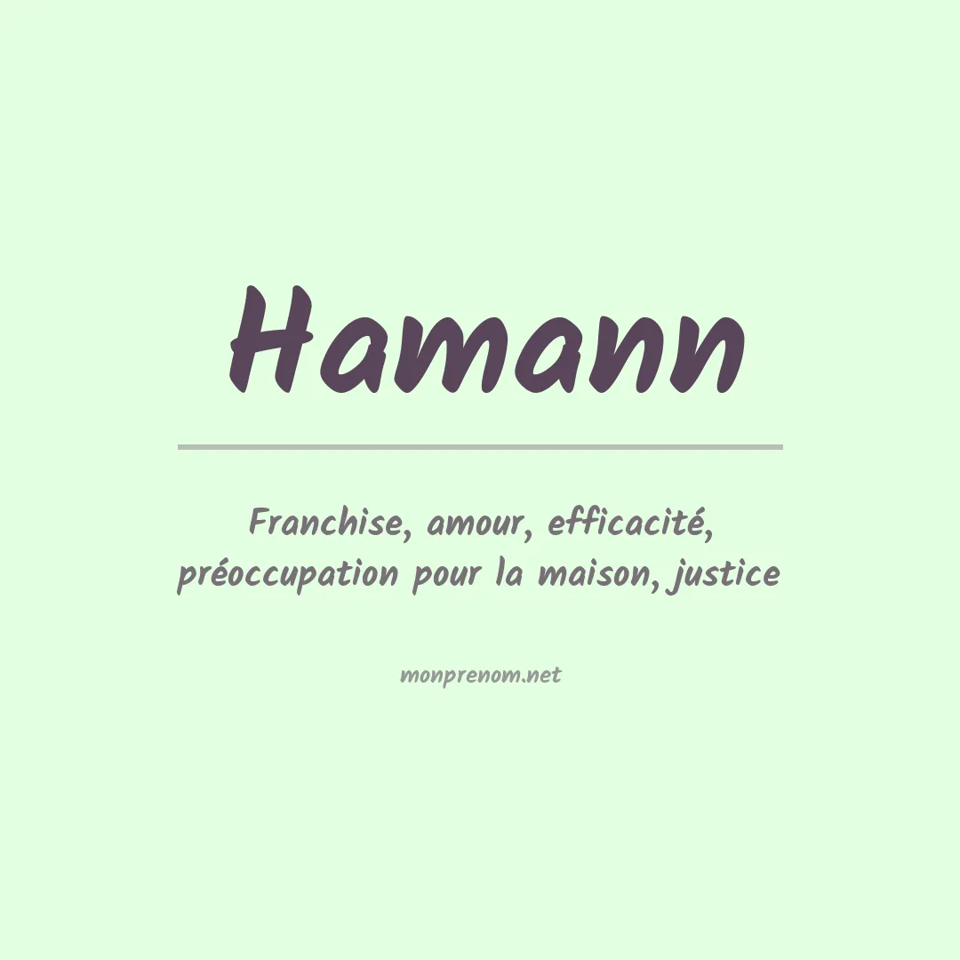 Signification du Prénom Hamann