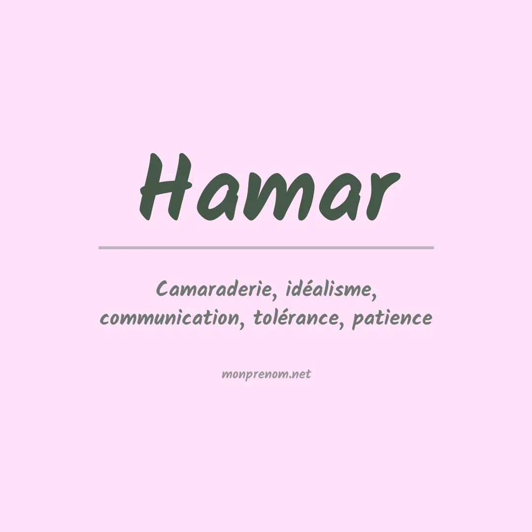 Signification du Prénom Hamar