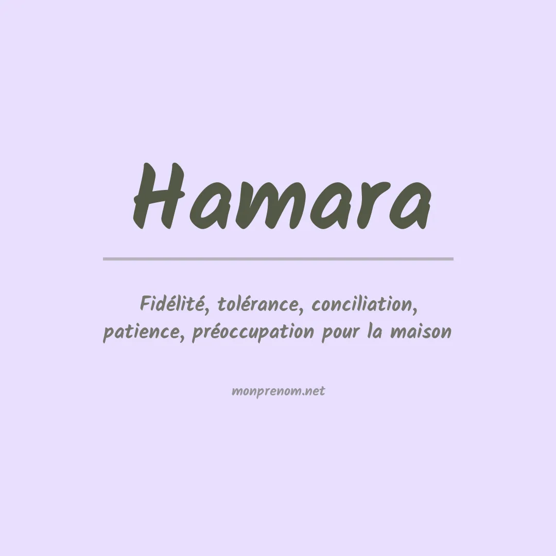 Signification du Prénom Hamara