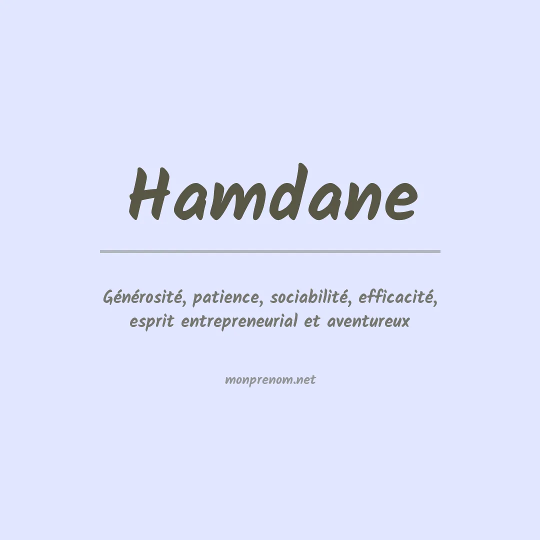 Signification du Prénom Hamdane Signification du Prénom Hamdane