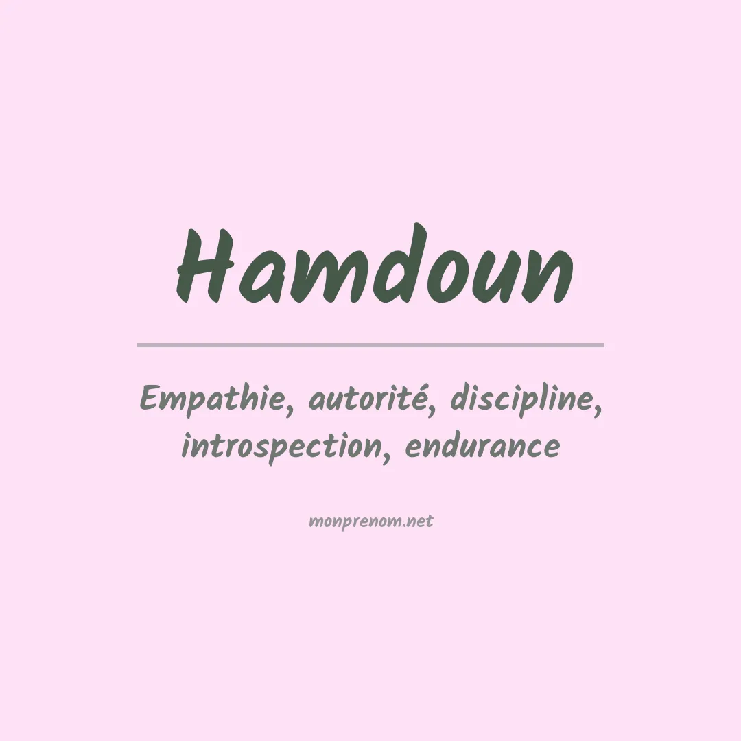 Signification du Prénom Hamdoun Signification du Prénom Hamdoun