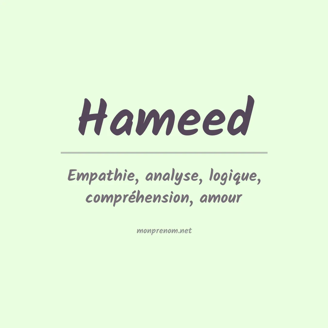 Signification du Prénom Hameed