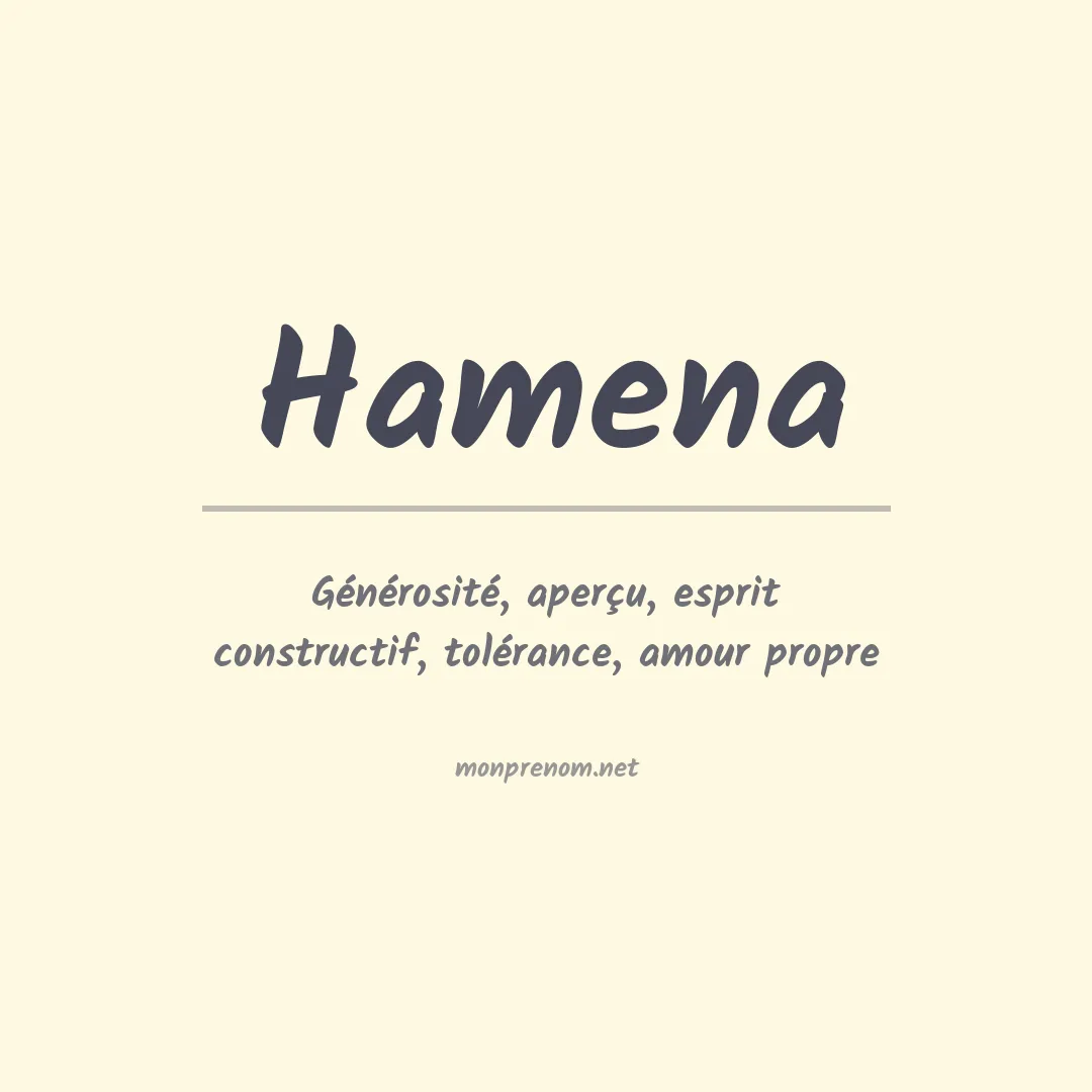 Signification du Prénom Hamena Signification du Prénom Hamena