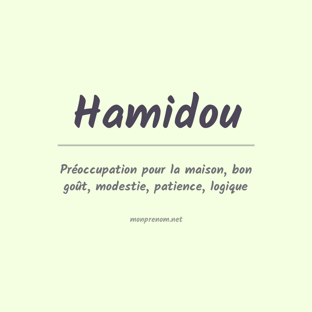 Signification du Prénom Hamidou