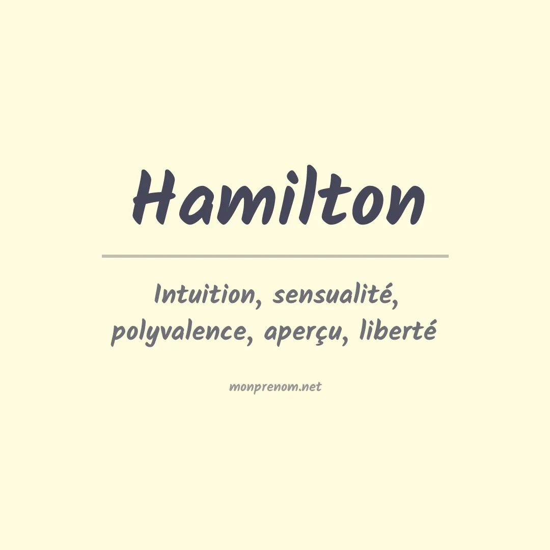 Signification du Prénom Hamilton