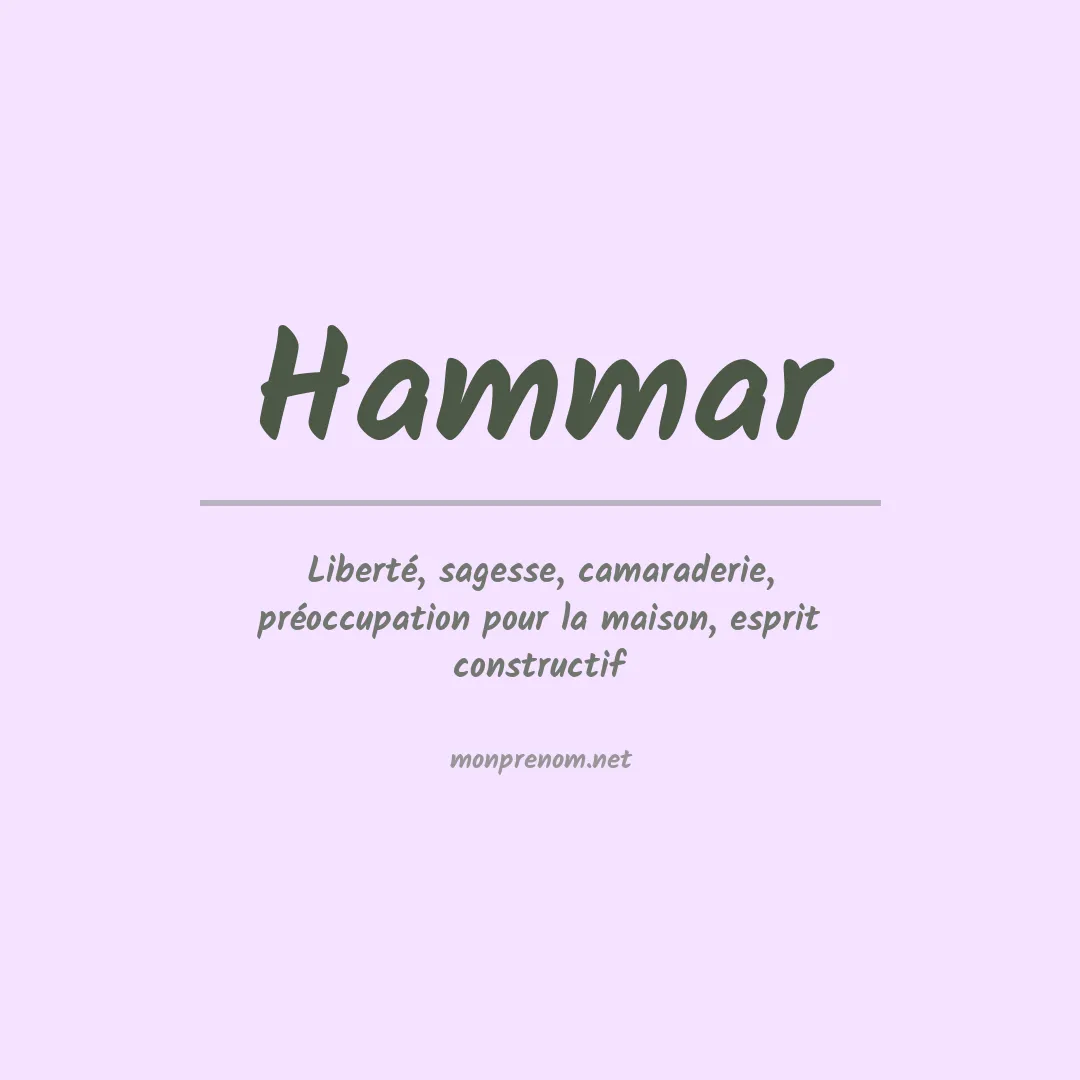 Signification du Prénom Hammar