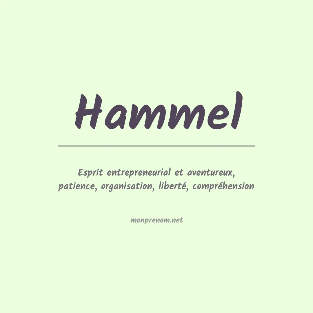 Signification du Prénom Hammel