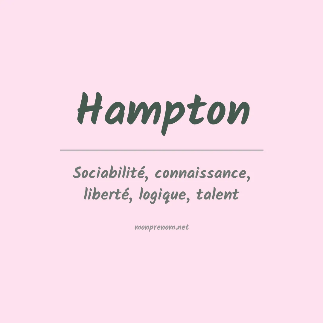 Signification du Prénom Hampton