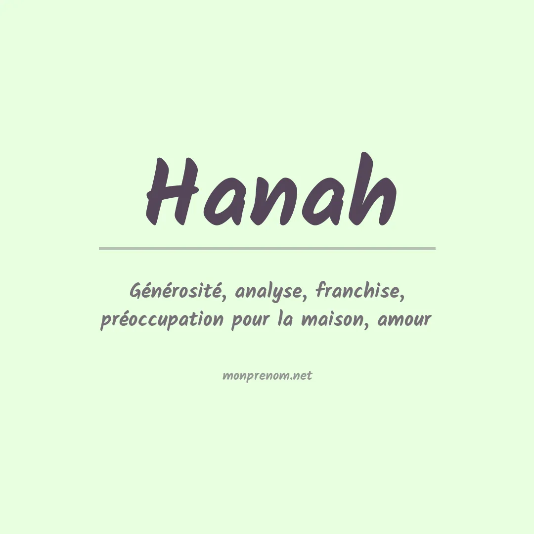 Signification du Prénom Hanah