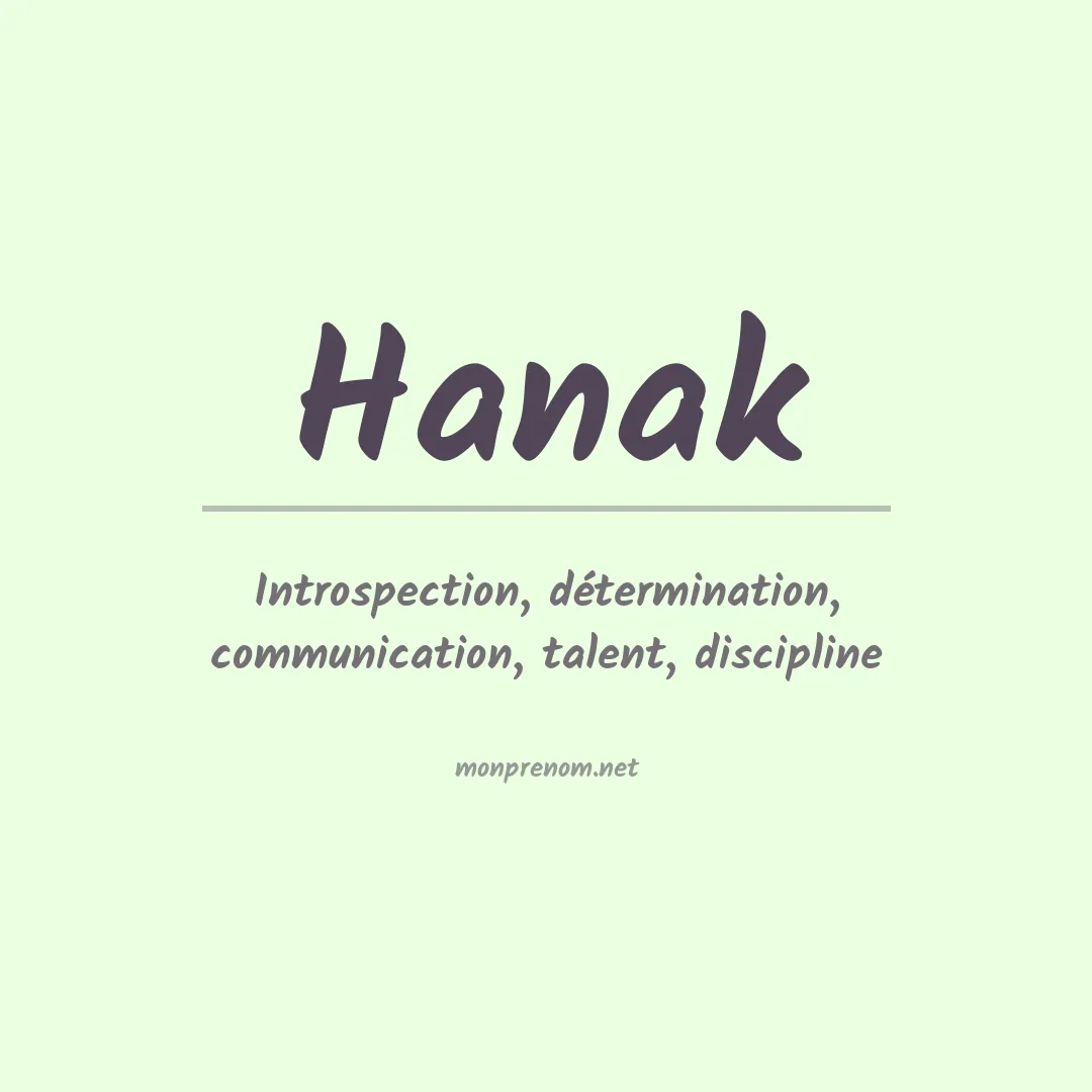 Signification du Prénom Hanak