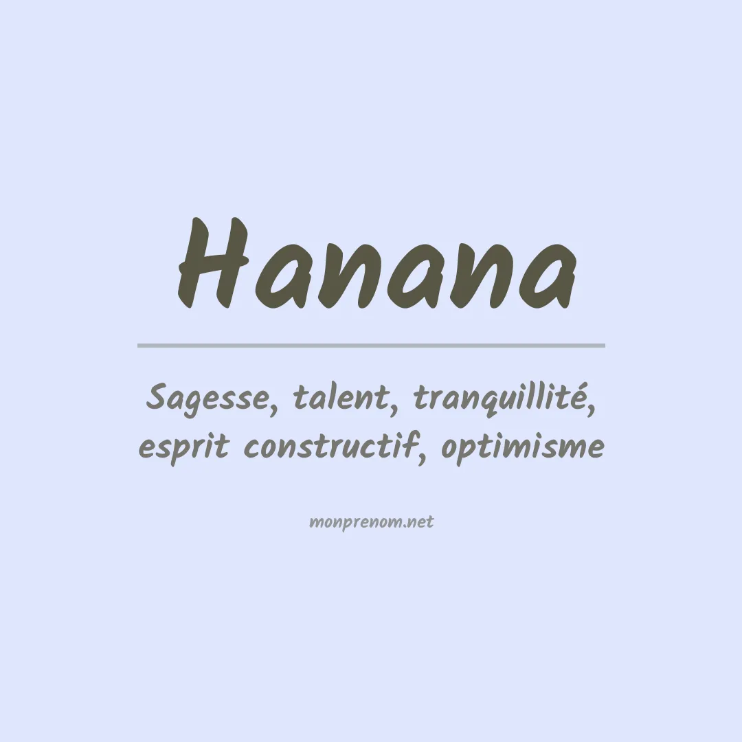 Signification du Prénom Hanana