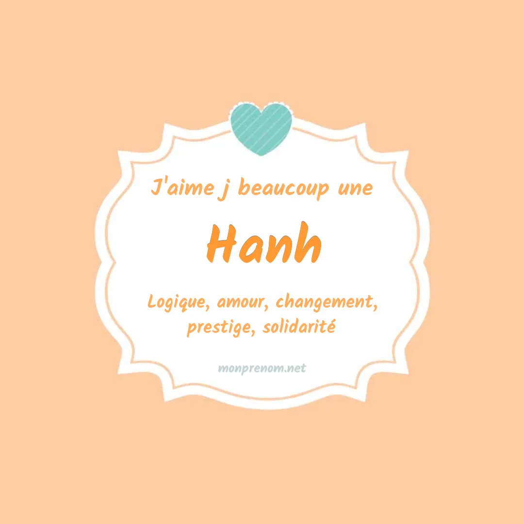 j'aime beaucoup Hanh