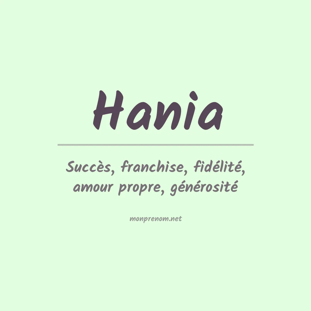 Signification du Prénom Hania