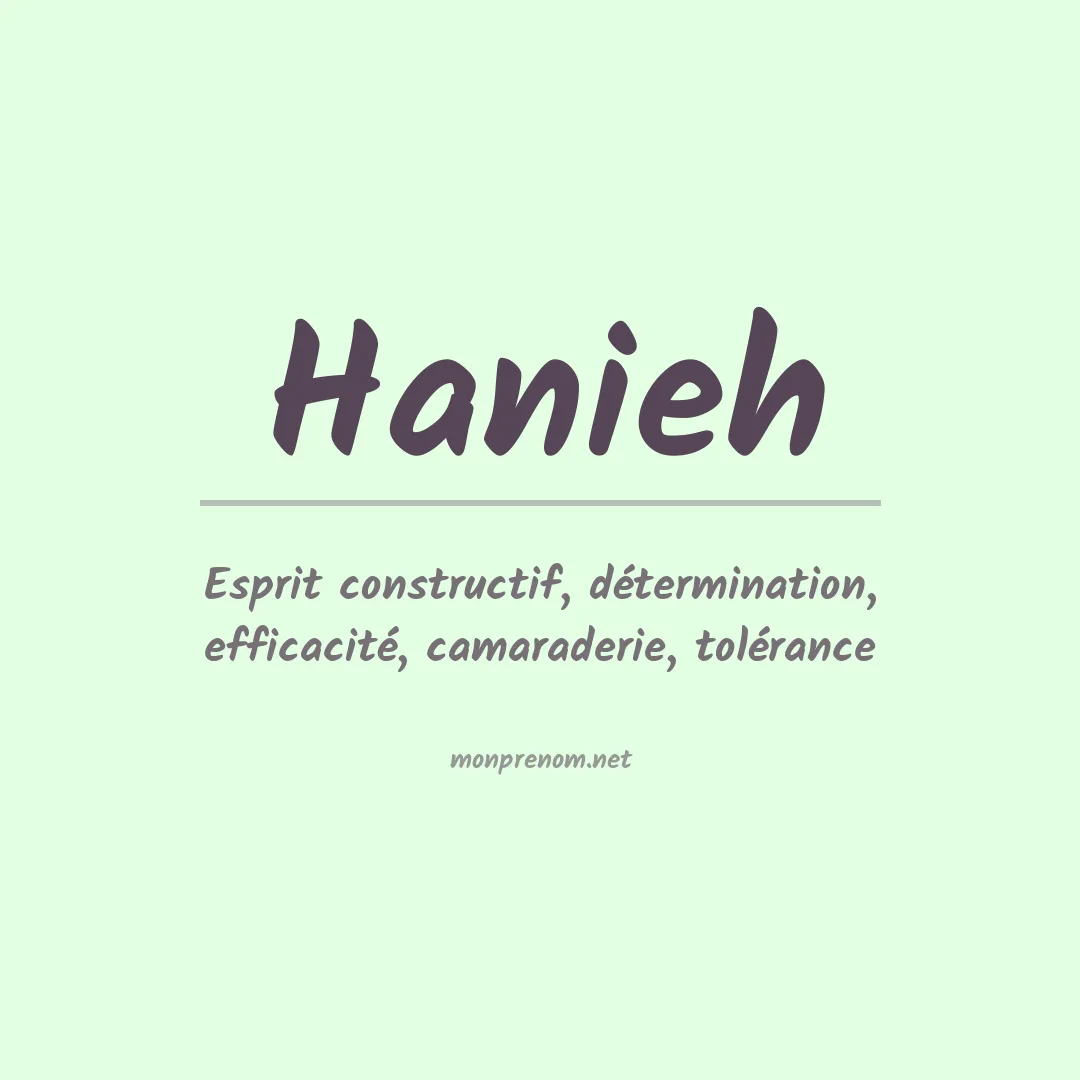 Signification du Prénom Hanieh Signification du Prénom Hanieh
