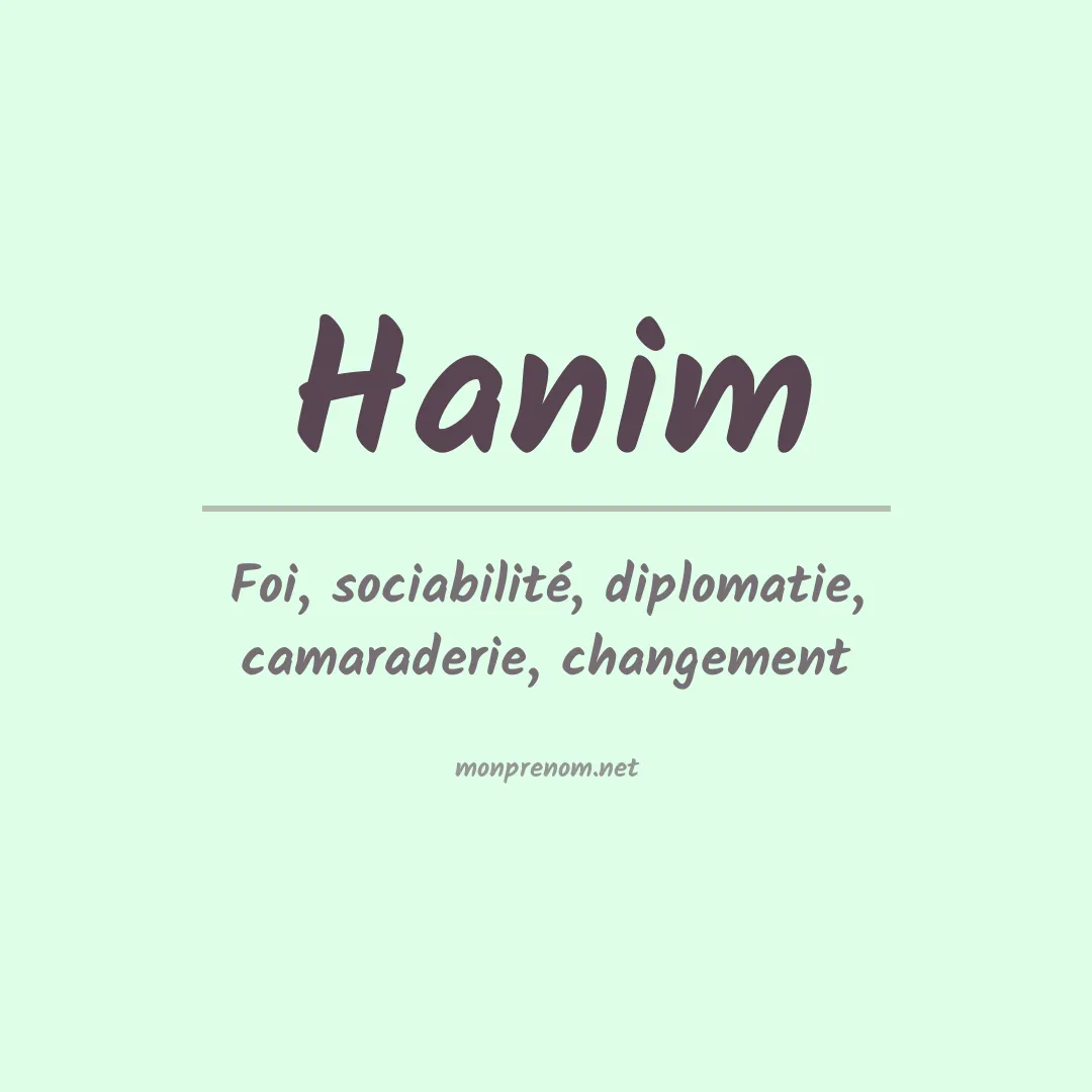 Signification du Prénom Hanim