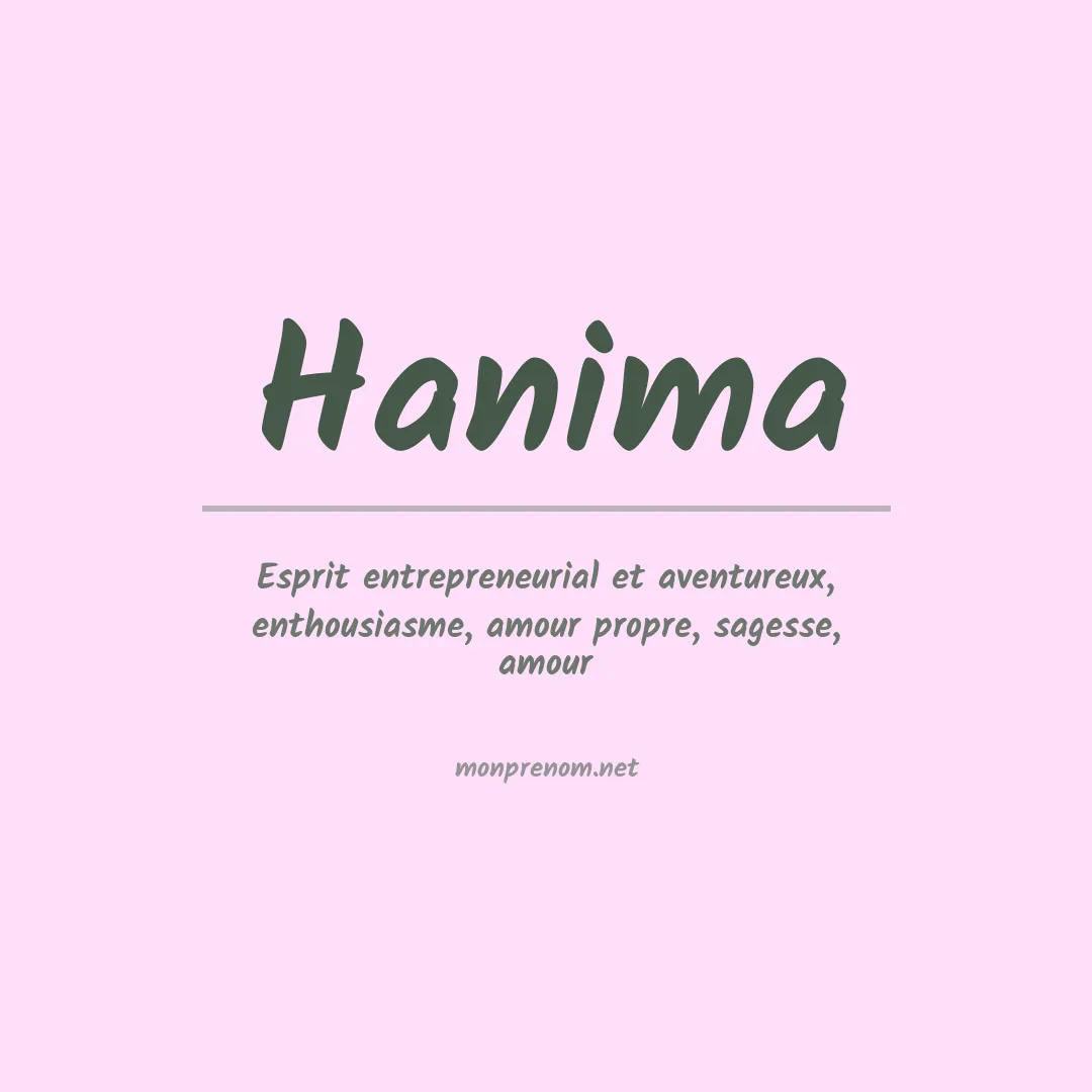 Signification du Prénom Hanima Signification du Prénom Hanima
