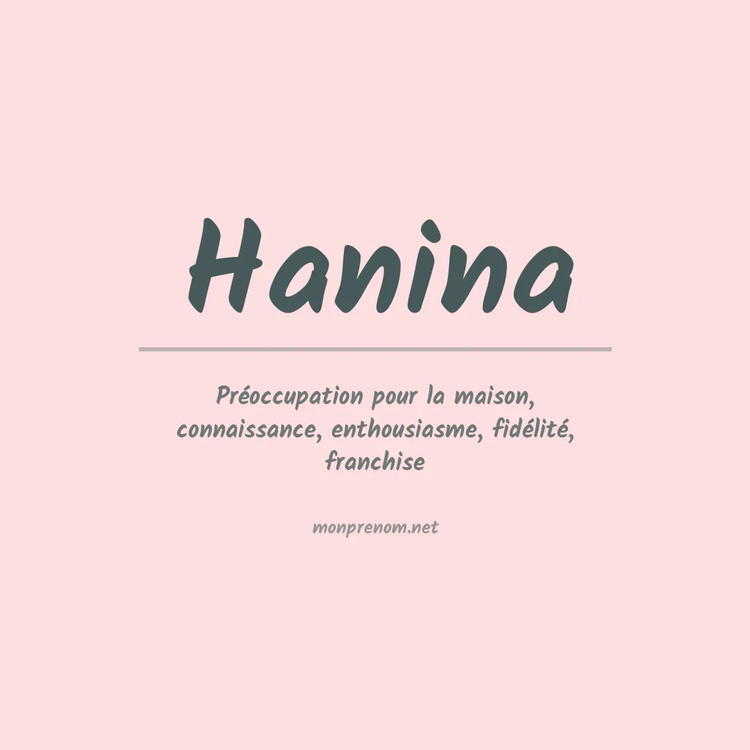 Signification du Prénom Hanina Signification du Prénom Hanina