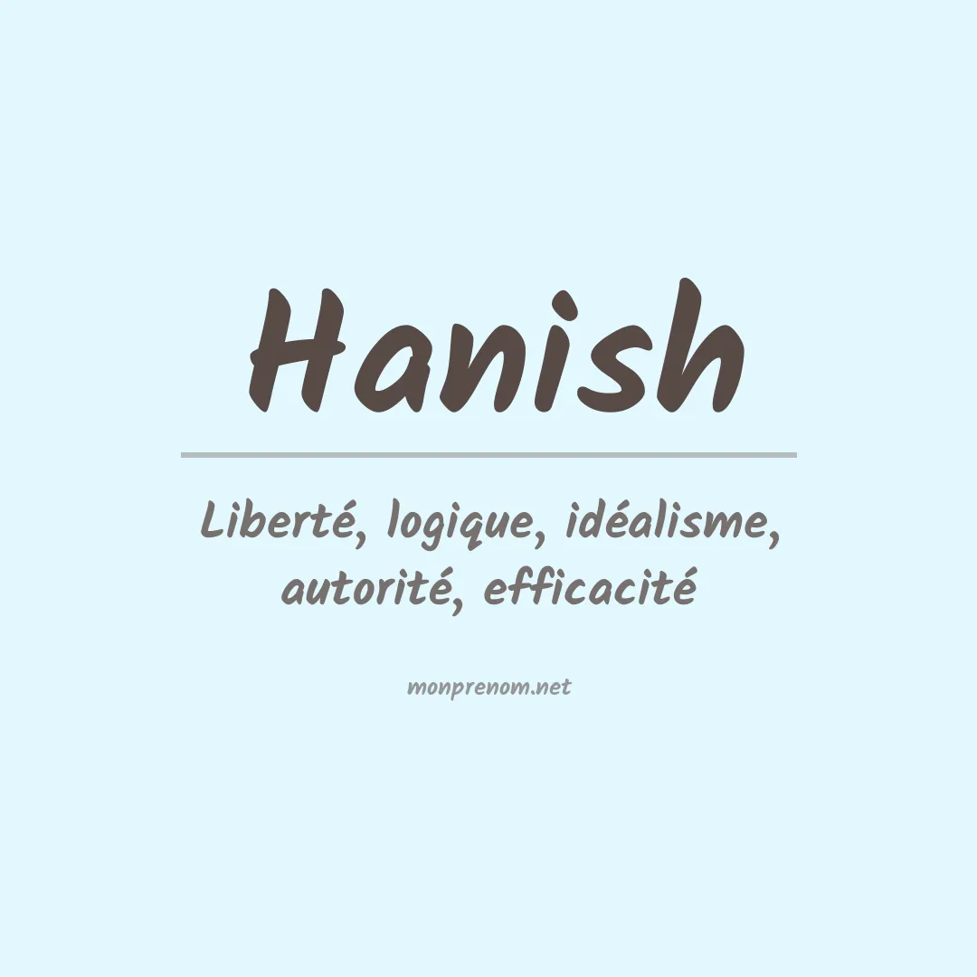 Signification du Prénom Hanish