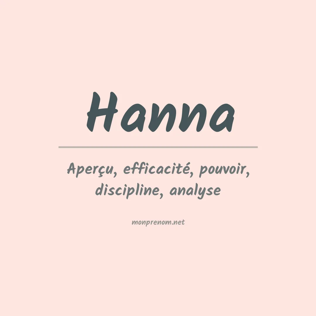 Signification du Prénom Hanna