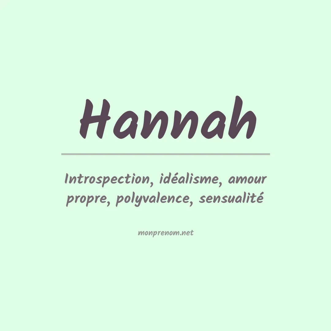Signification du Prénom Hannah