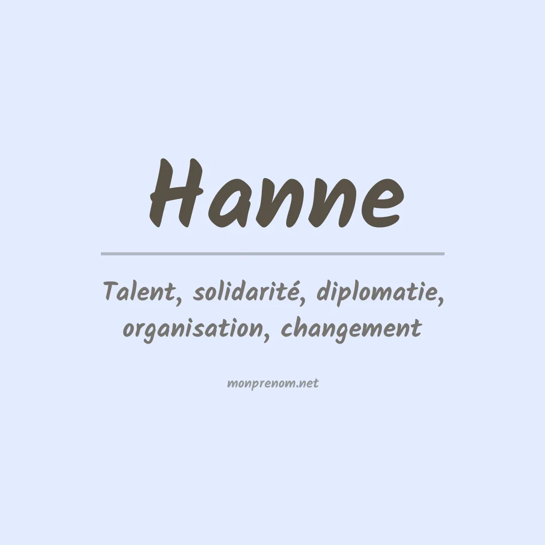 Signification du Prénom Hanne