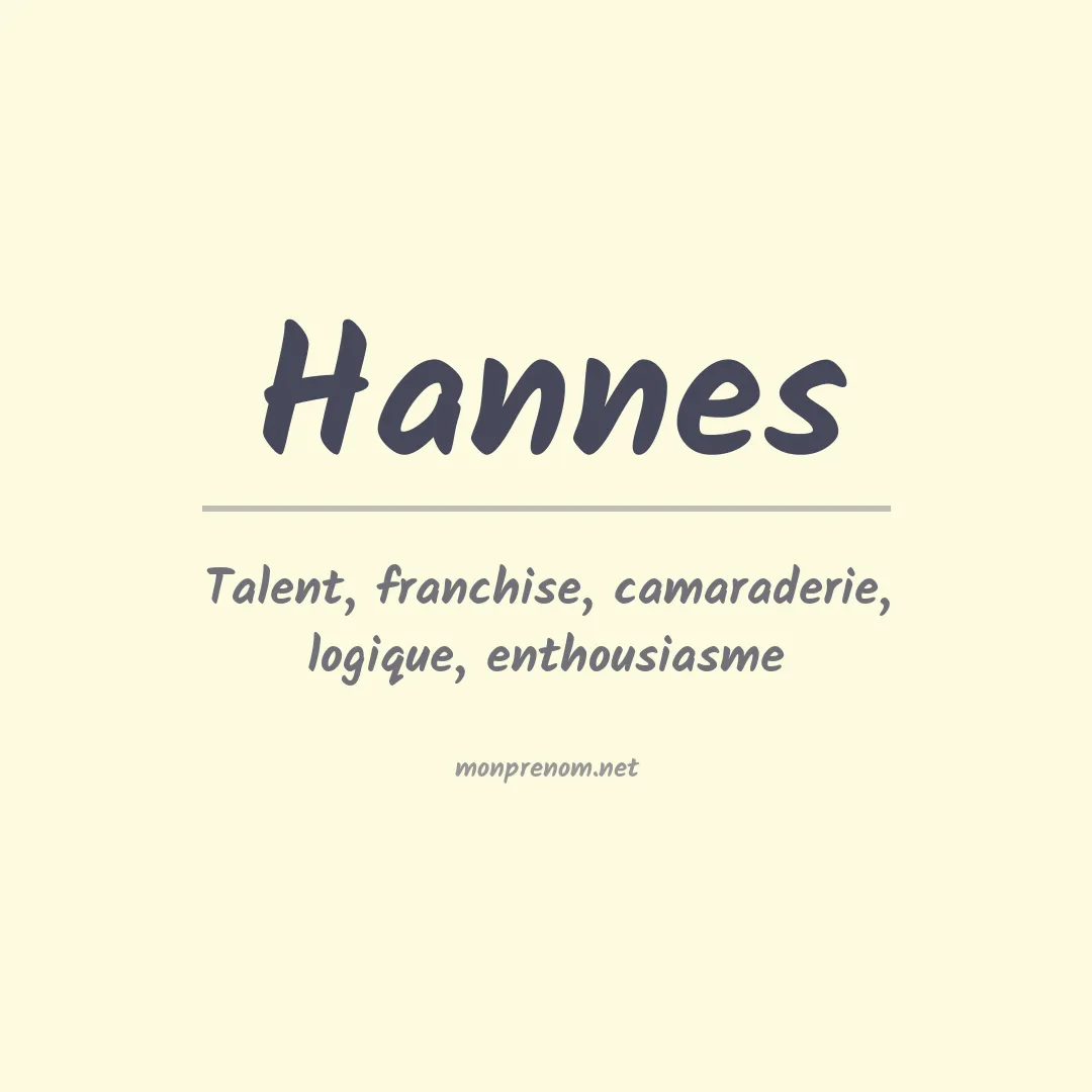 Signification du Prénom Hannes