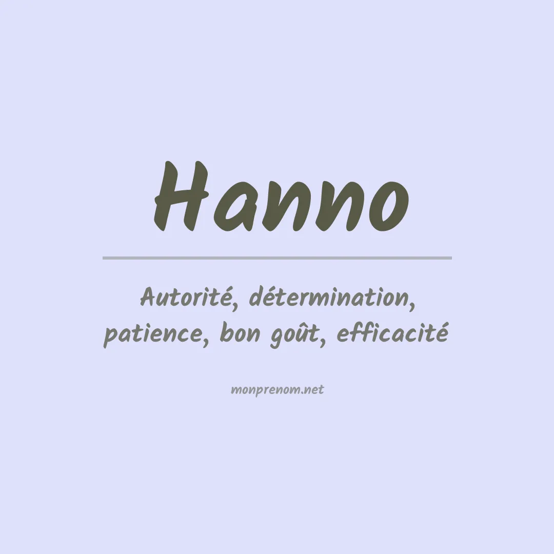 Signification du Prénom Hanno