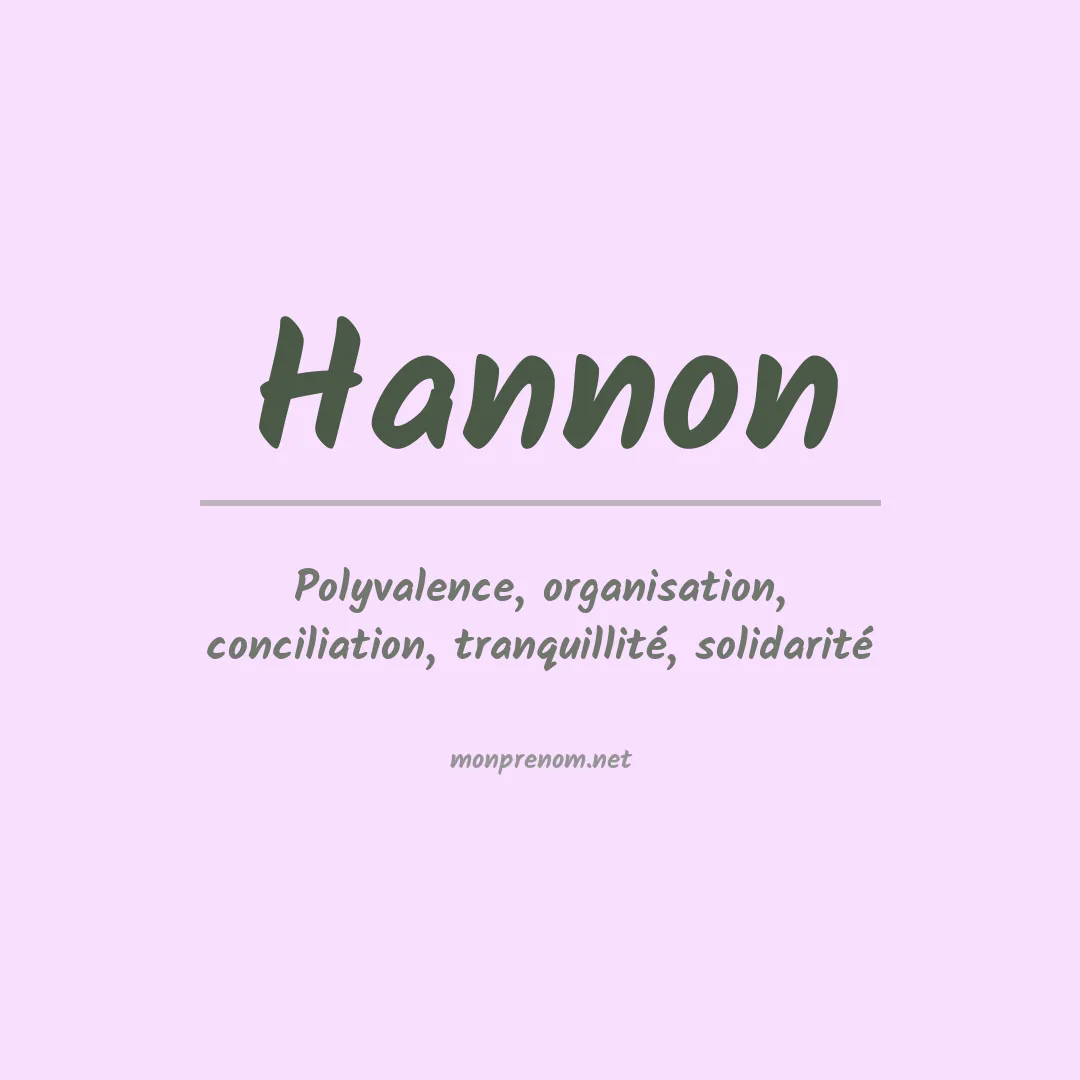 Signification du Prénom Hannon