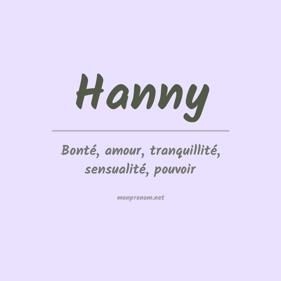 Signification du Prénom Hanny