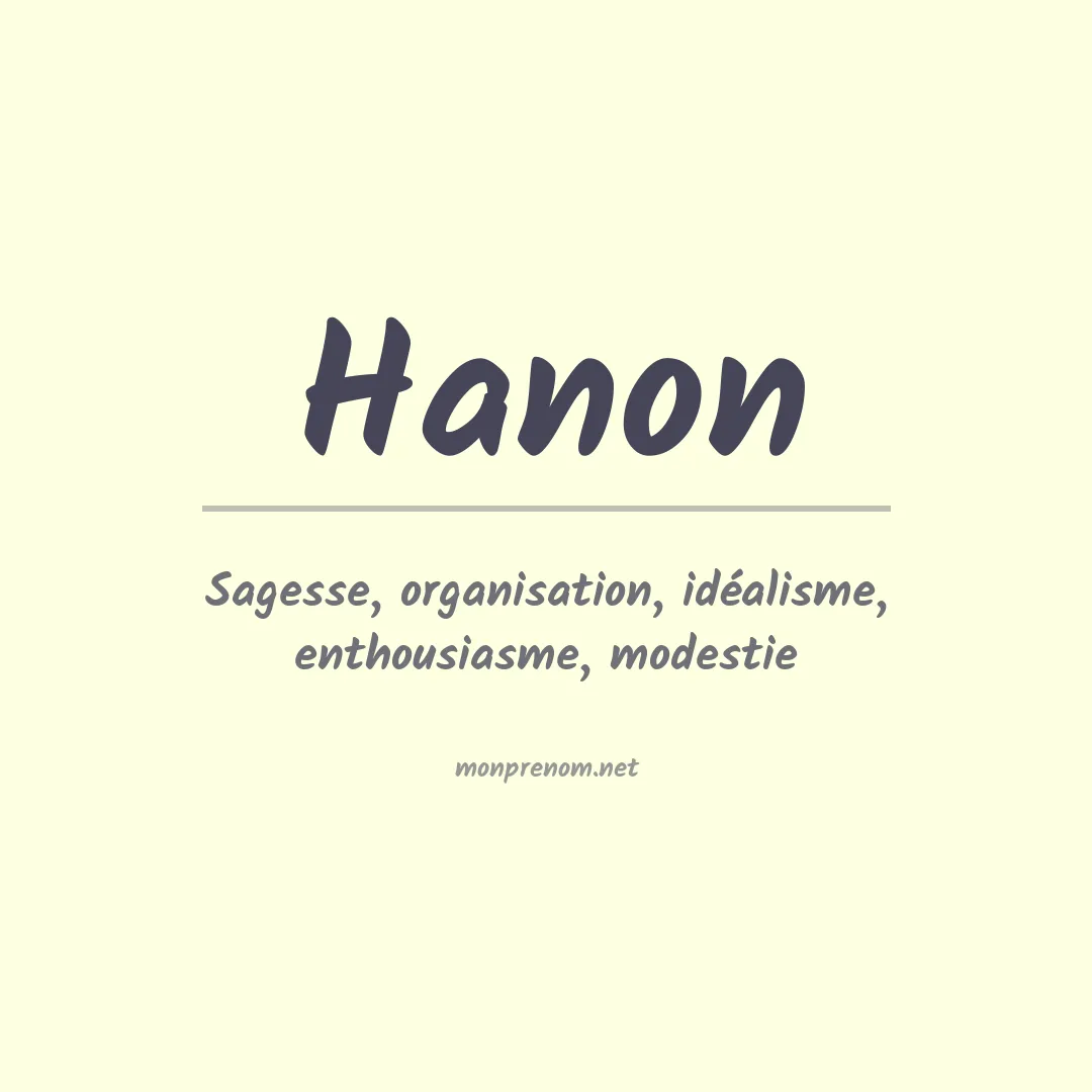 Signification du Prénom Hanon