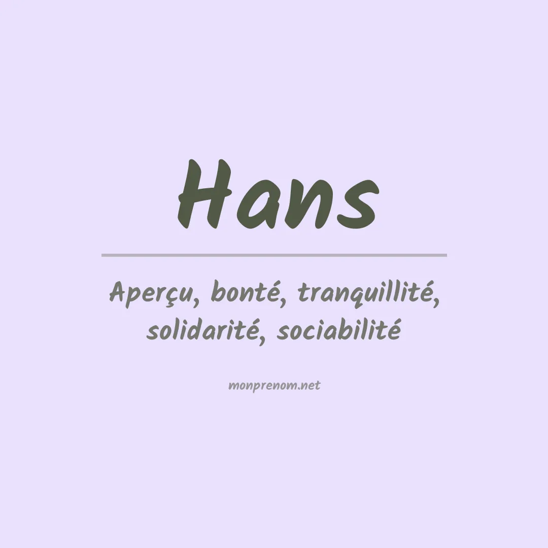 Signification du Prénom Hans