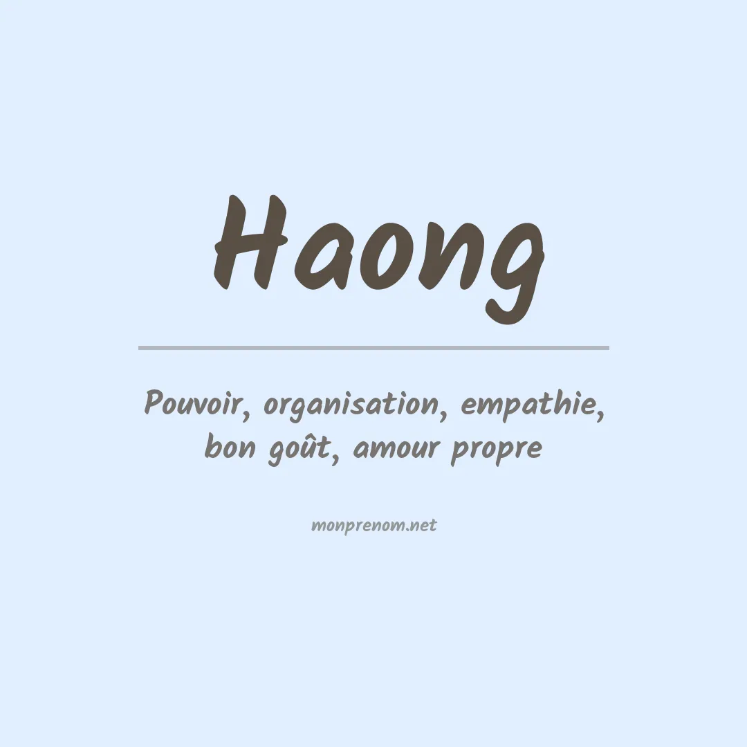 Signification du Prénom Haong