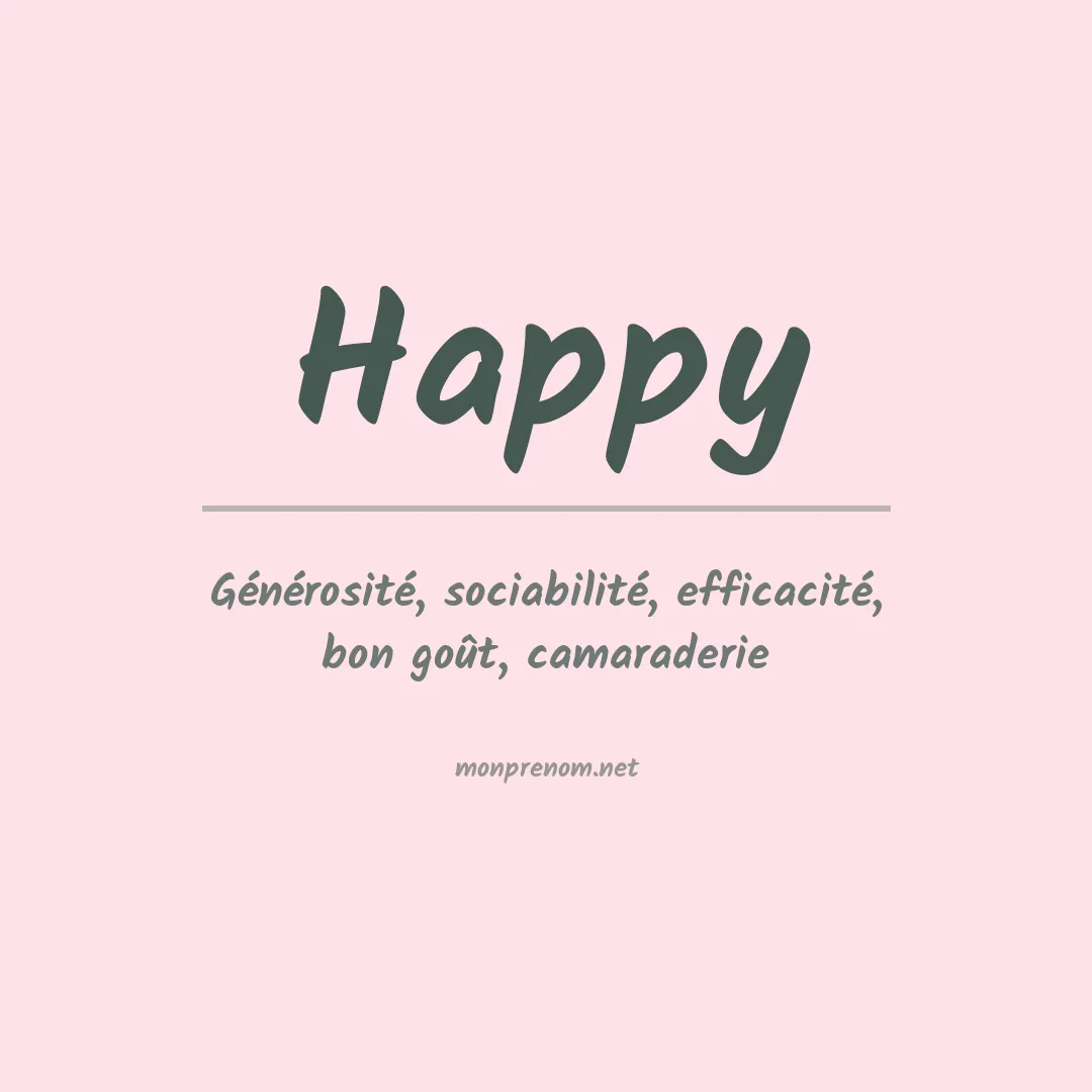 Signification du Prénom Happy