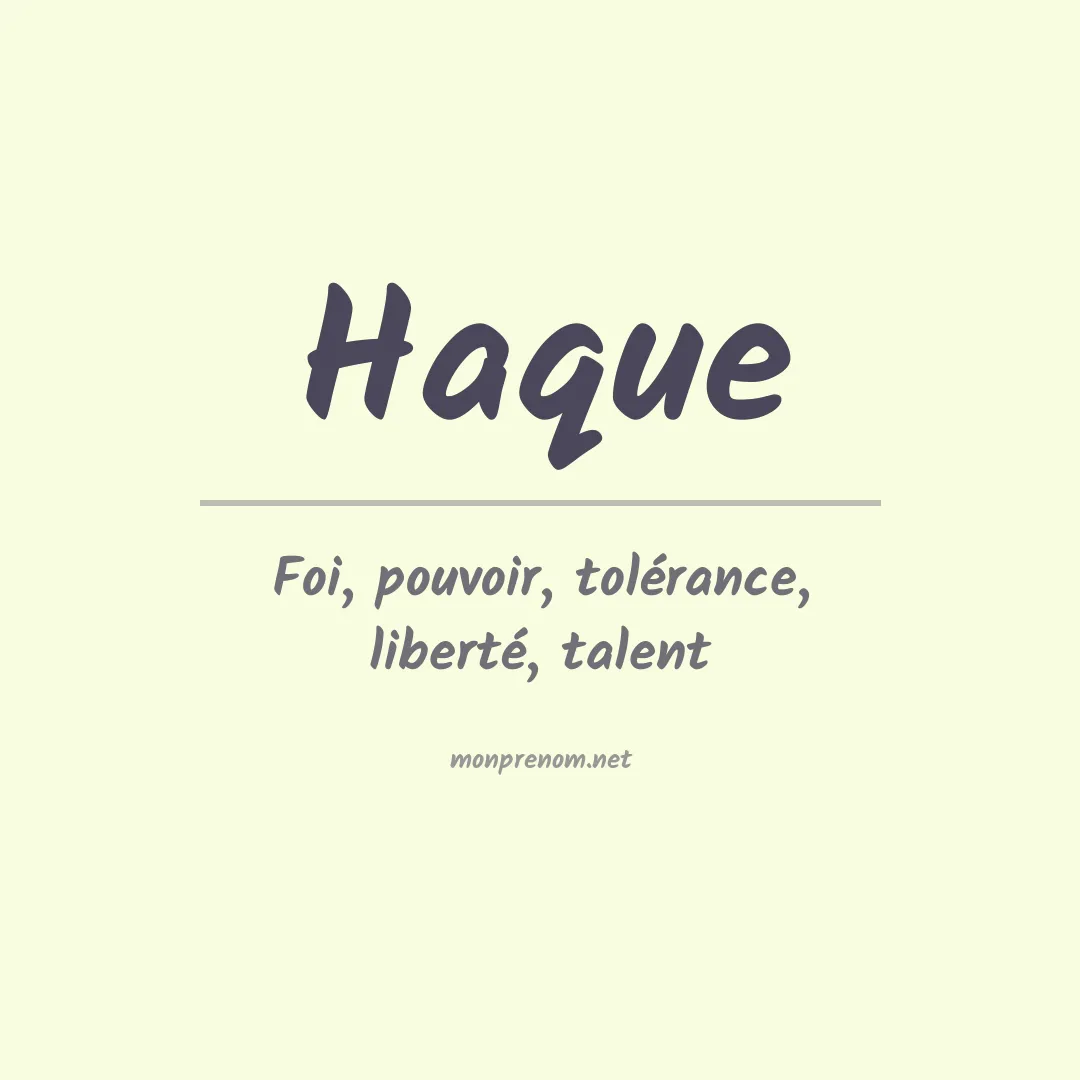 Signification du Prénom Haque