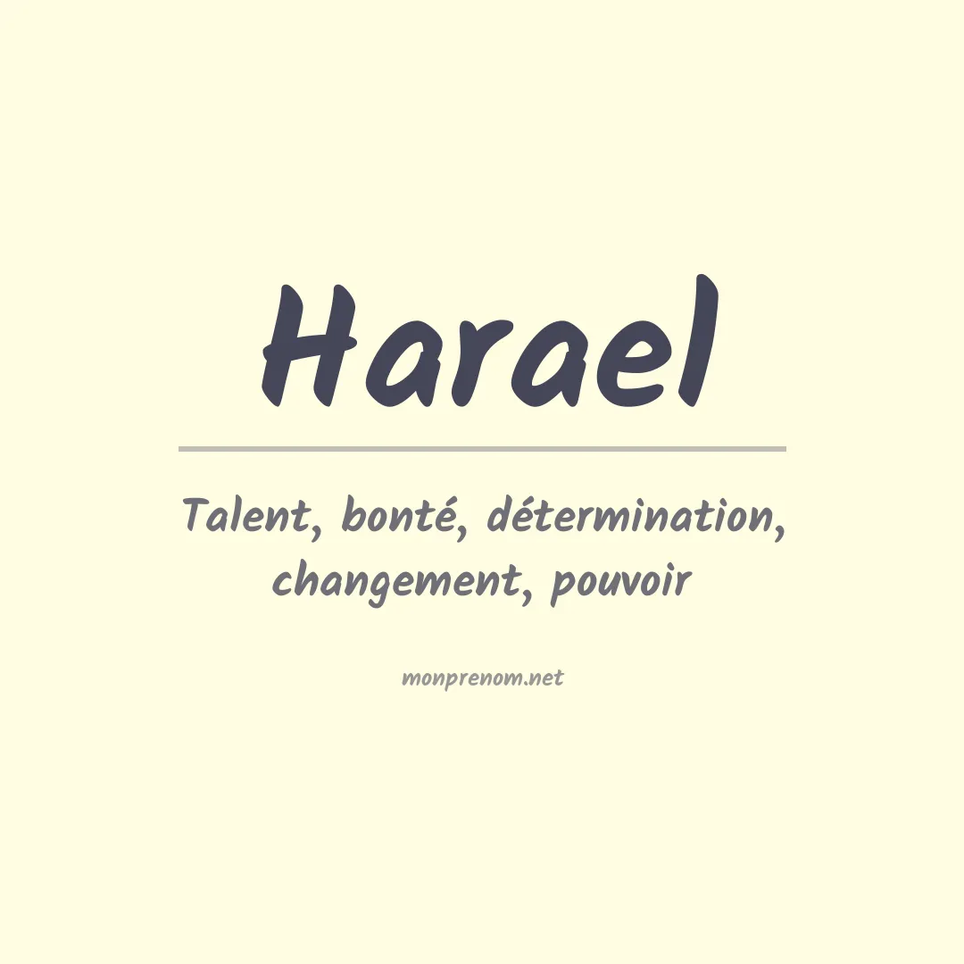 Signification du Prénom Harael Signification du Prénom Harael