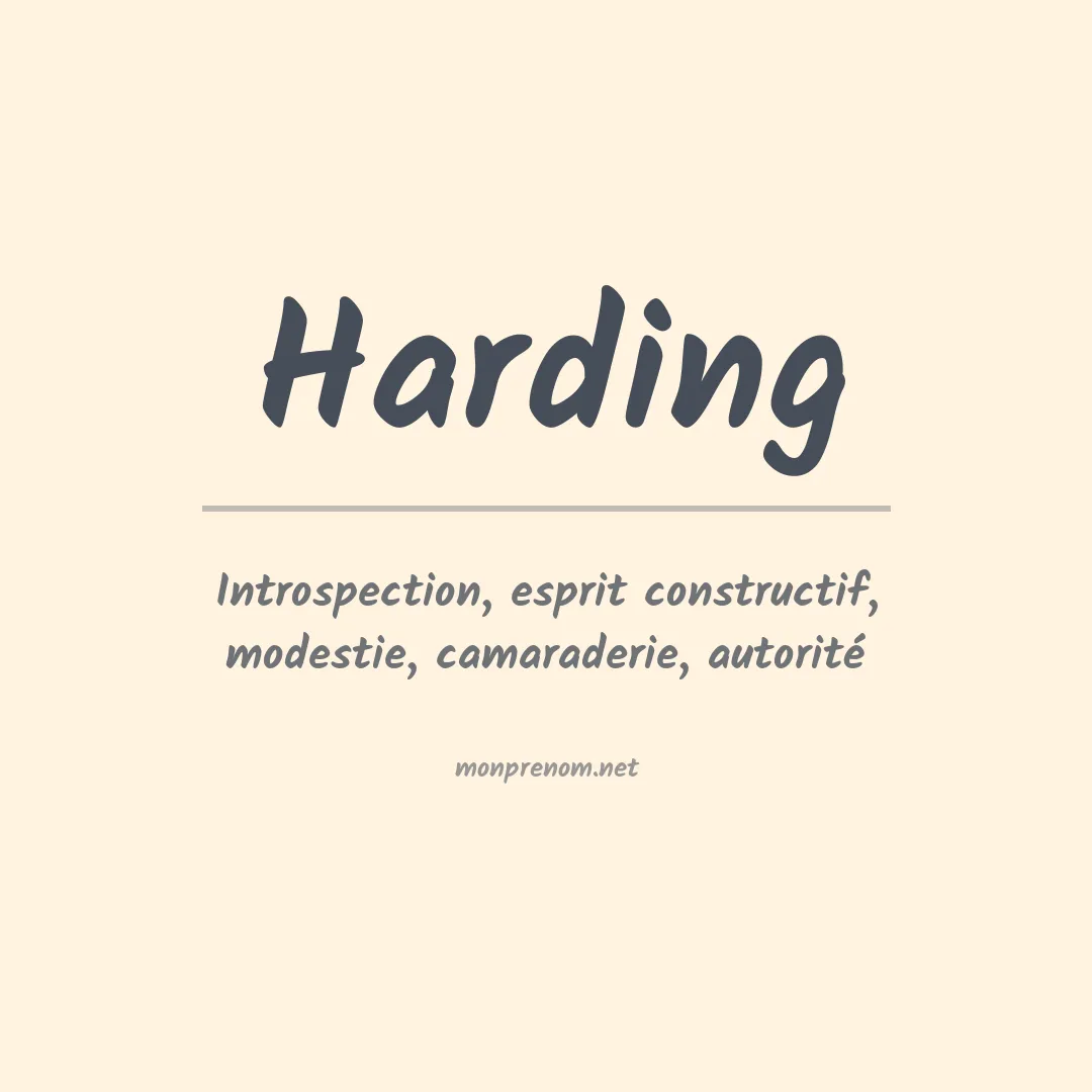 Signification du Prénom Harding