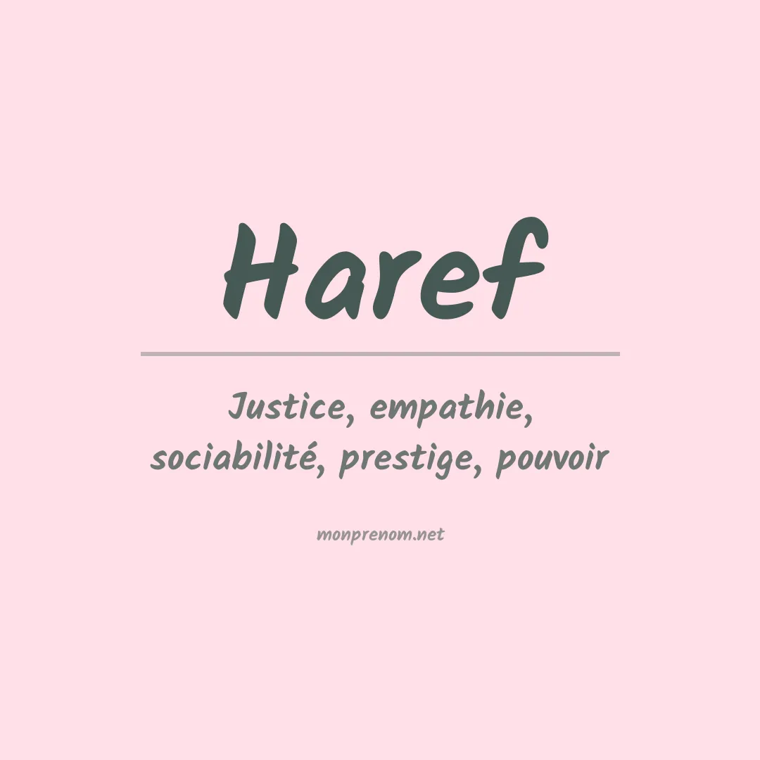 Signification du Prénom Haref