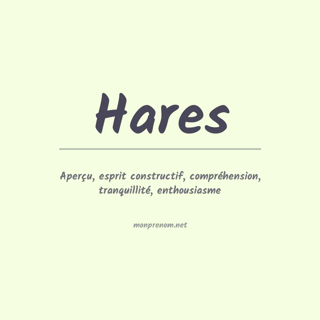 Signification du Prénom Hares