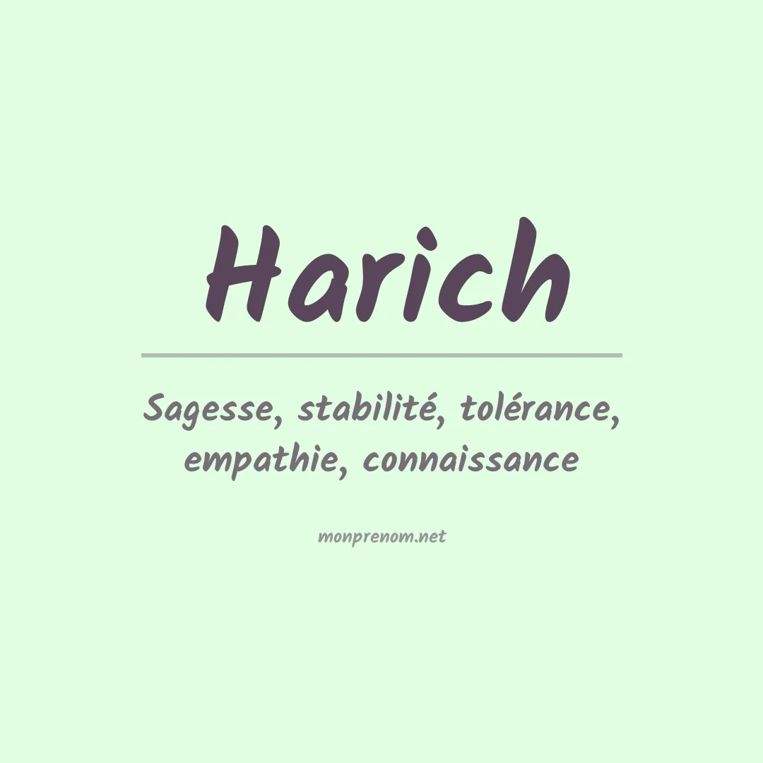 Signification du Prénom Harich Signification du Prénom Harich