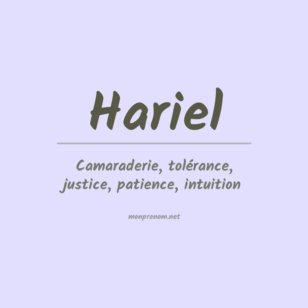 Signification du Prénom Hariel