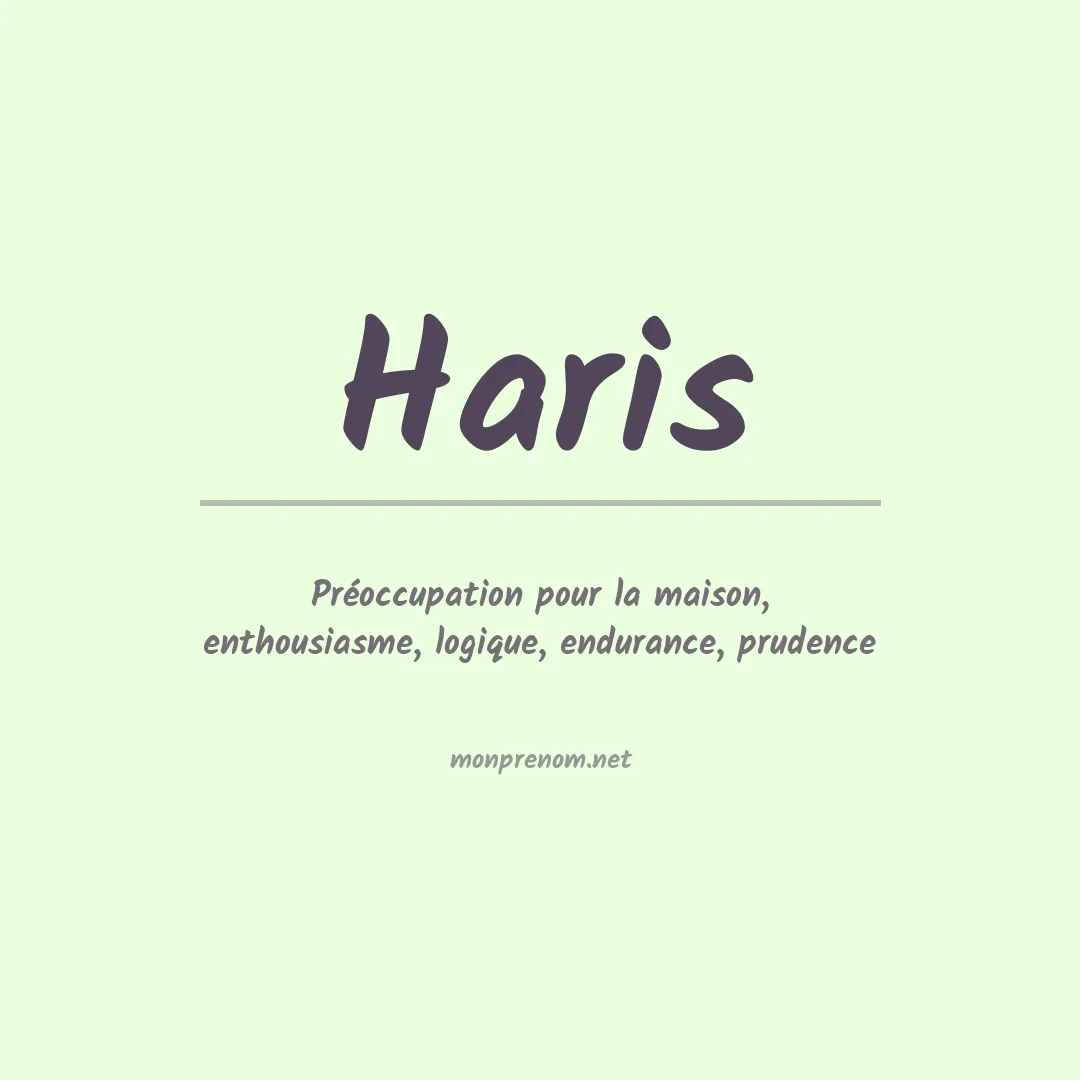 Signification du Prénom Haris Signification du Prénom Haris