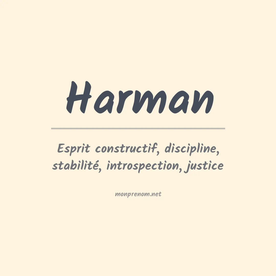 Signification du Prénom Harman