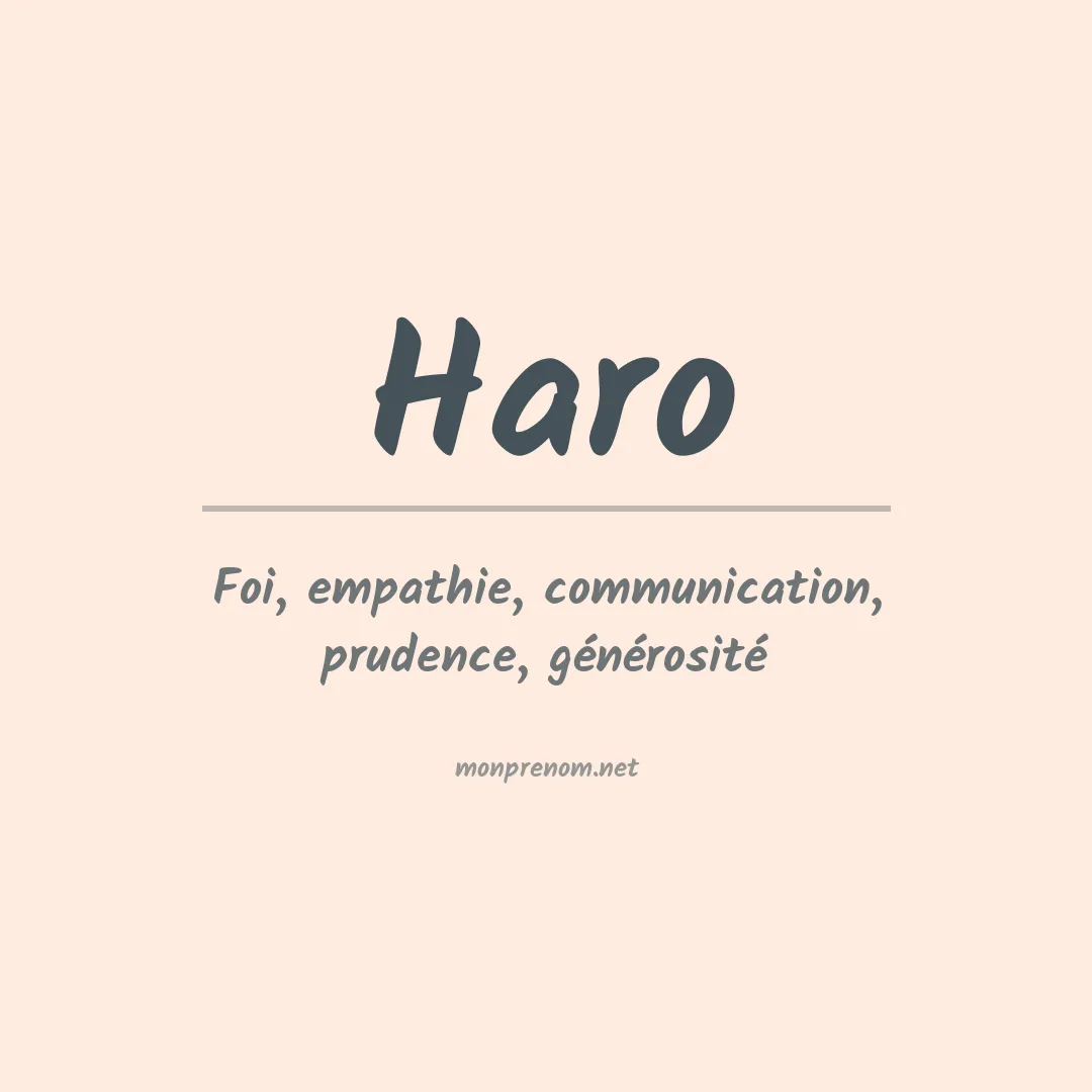 Signification du Prénom Haro