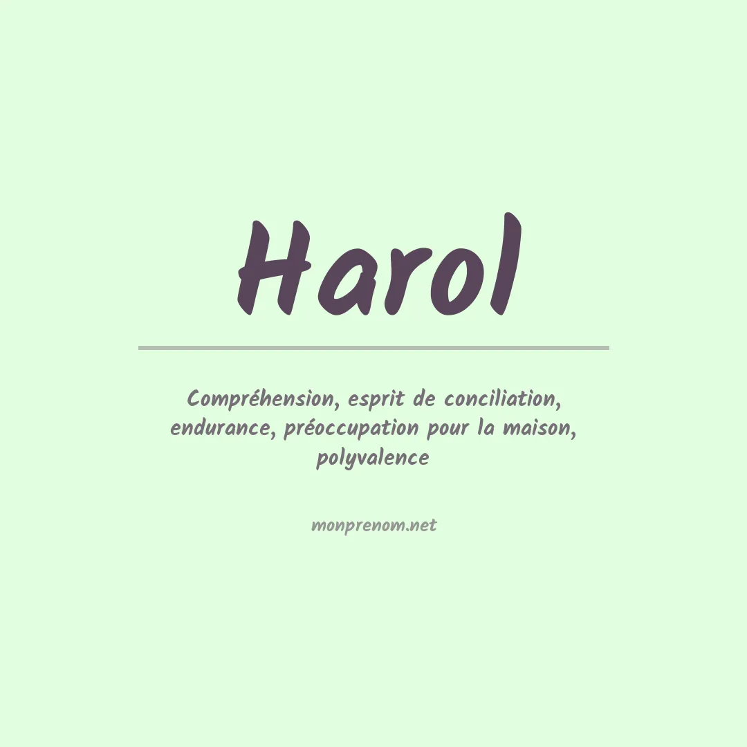 Signification du Prénom Harol Signification du Prénom Harol