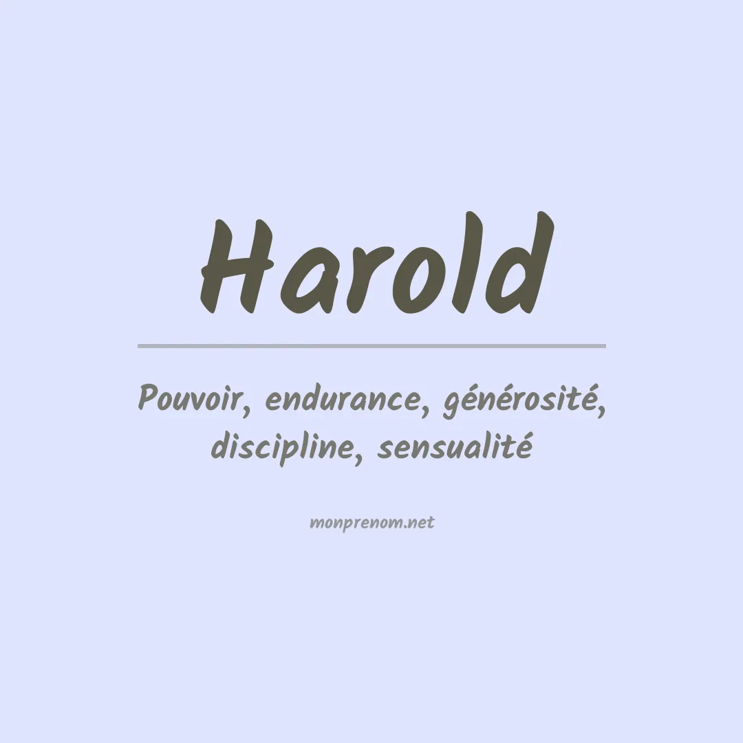 Signification du Prénom Harold
