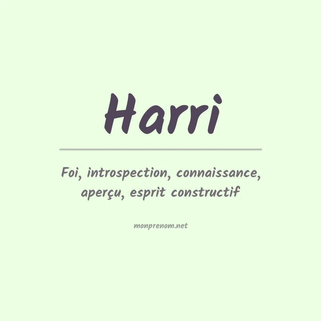 Signification du Prénom Harri