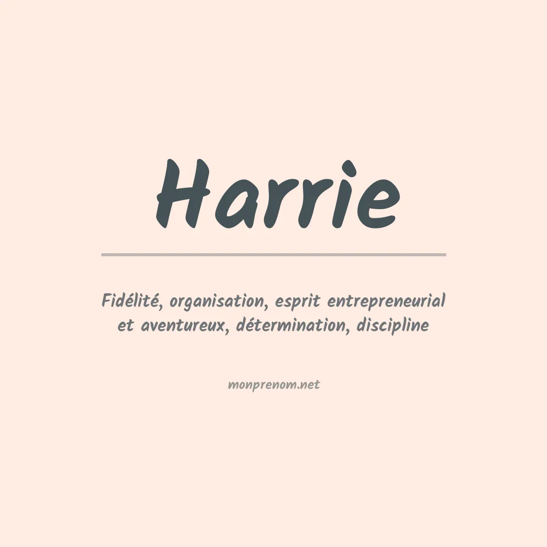 Signification du Prénom Harrie